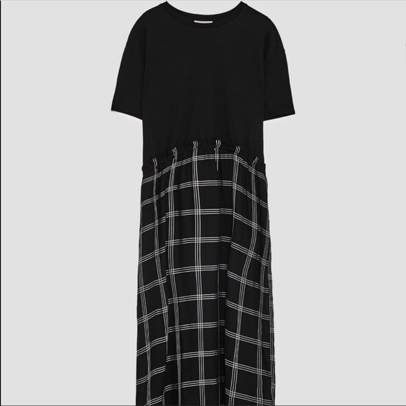 Zara checked combination dress - Picture 4 of 5